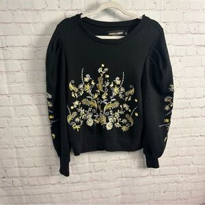 Gabrielle Union for New York and Company puff sleeve embroidery sweatshirt Small